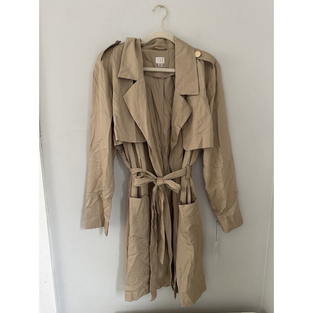 a new day womens trench Coat XL Brown Cobblestone